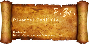 Pivarcsi Zsófia névjegykártya