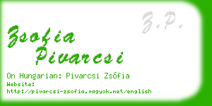 zsofia pivarcsi business card